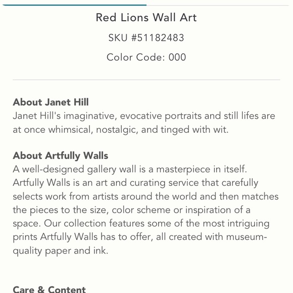 Janet Hill Archival Print with beaded gold frame. - Picture 5 of 6